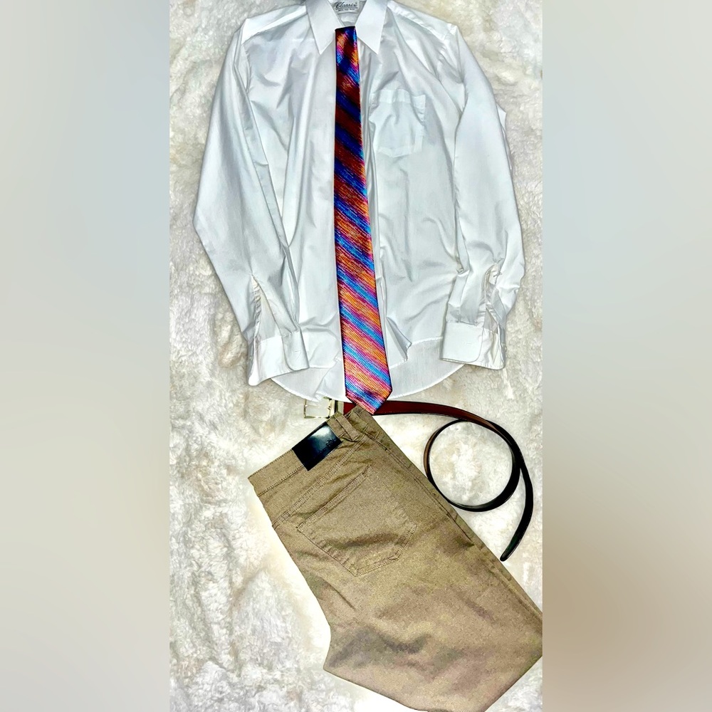 *DONATED* Classix Mens Long Sleeve White Button Up Dress Shirt size 15.5 36/37